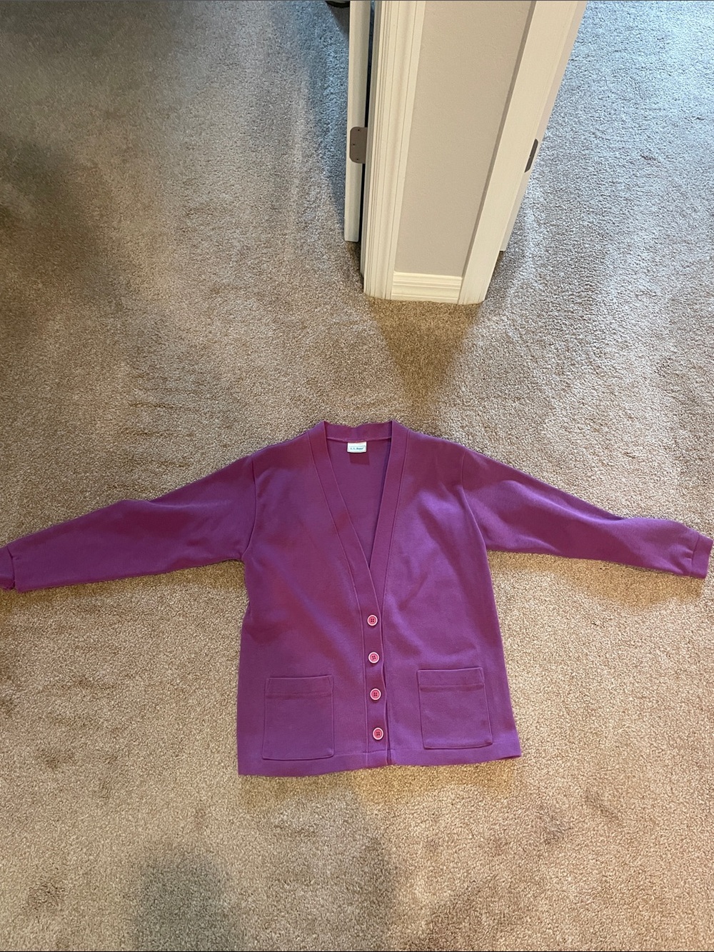 L.L. Bean VTG Purple Button-Front Cardigan